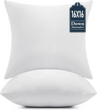 16x16 Throw Pillow Inserts Set of   Supportive  Fluffy Down 16 X 16 Inch 2