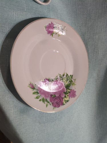 1 Set Vintage China Tea Cup and & Saucer Pink Rose Floral Gold Trim - Picture 5 of 12