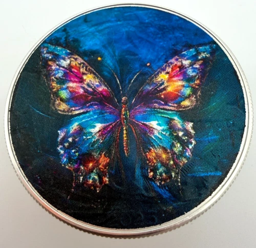 Glowing Butterfly  American Silver Eagle 1oz .999 Limited Ed. Silver Dollar Coin