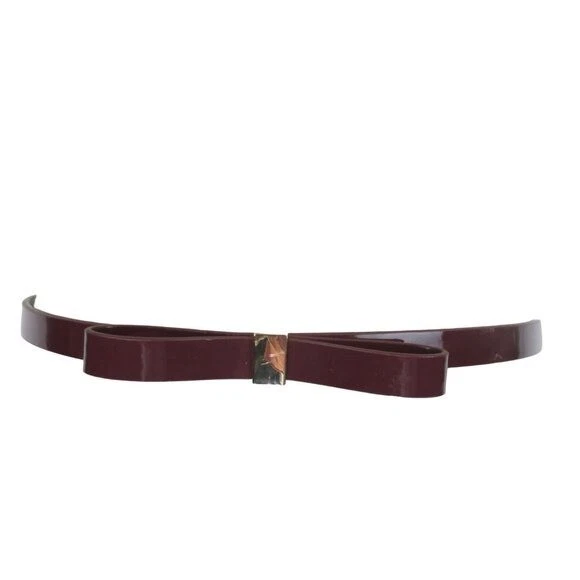 y2k Vintage Paul Green Women\'s Burgundy Patent Leather Skinny Belt Size 75 30 Green Skinny Belts 30 Size for Women for sale | eBay main image 4