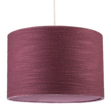 Tawny Port Burgundy Textured Linen Pendant Light Shade with Diffuser by Happy...