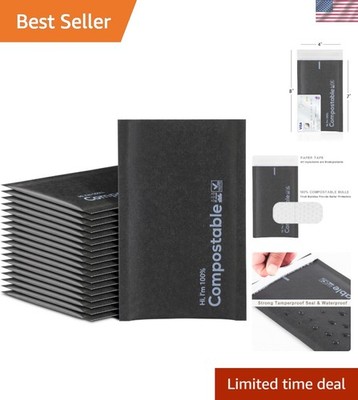 Kraft Black 4x8 Biodegradable Bubble Mailers - 25 Pack Eco-Friendly Solution