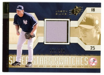 2002 SPx Super Stars Swatches Gold 101/150 Jason Giambi #155 New York Yankees