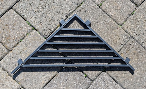4 - Triangular Steel Corner Shelves Outdoor Gazebo - 16.5" x 16.5" - Dark Gray