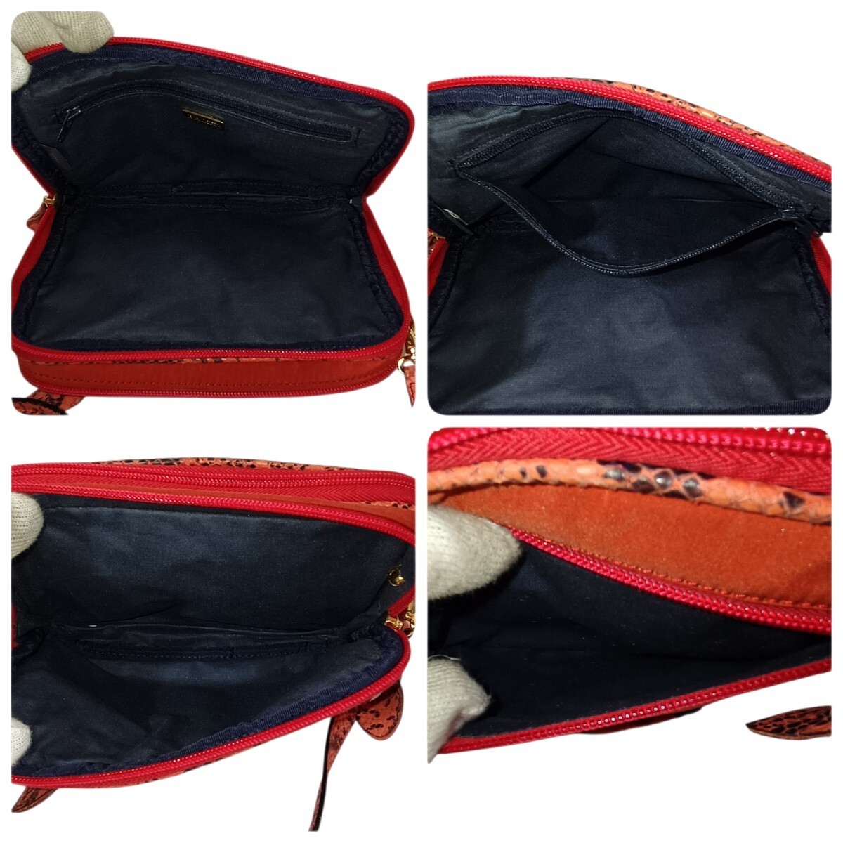 BALLY Shoulder Bag Sacoche Python Snake Pattern R… - image 9