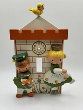 Vintage Light Switch Cover Nursery Cobbler Boy Dancing Girl Castle Original IRMI