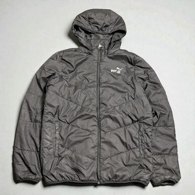 Vintage Puma Padded Jacket Early 2000s Hooded Streetwear Style Size S