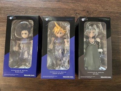 Final Fantasy 7 VII Polygon 3x Soft Vinyl Figures Cloud Sephiroth Zack NEW