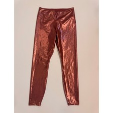 Women's Nike One Icon Clash Mid-Rise 7/8 Shimmer Tights Pink Size M