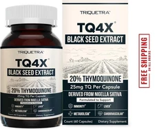 20% Thymoquinone Black Seed Oil Extract Capsules - TQ-Advanced 4X®: Potent Th
