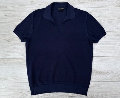 TOM FORD スキッパーポロシャツ 007SPECTRE RARE Tom Ford James Bond Spectre Johnny Collar Navy Polo Shirt, 40