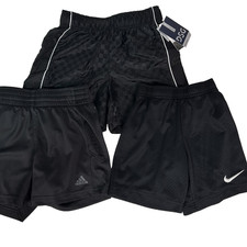 Boys Athletic Shorts Lot 3 Nike Adidas DSG XS 4-7 Black Mesh Gym Activewear