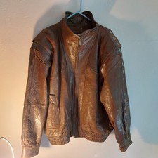 Mens Vintage Brown Leather Collezione Jacket. Sz 42.