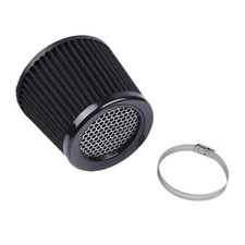 Black Universal 3 76mm Cold Air Intake Cone Filter Kit Steel Heat Shield Race