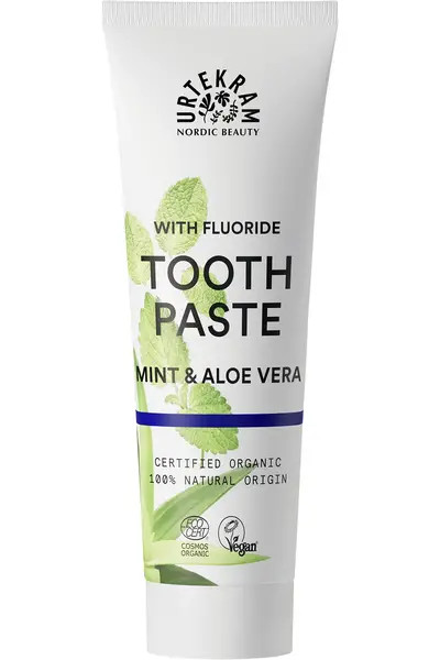 Organic Mint Toothpaste with Fluoride 75ml (Urtekram) - Image 2