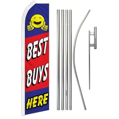 Advertising Dealership Swooper Feather Flutter Flag Pole Kit Promotional Flag