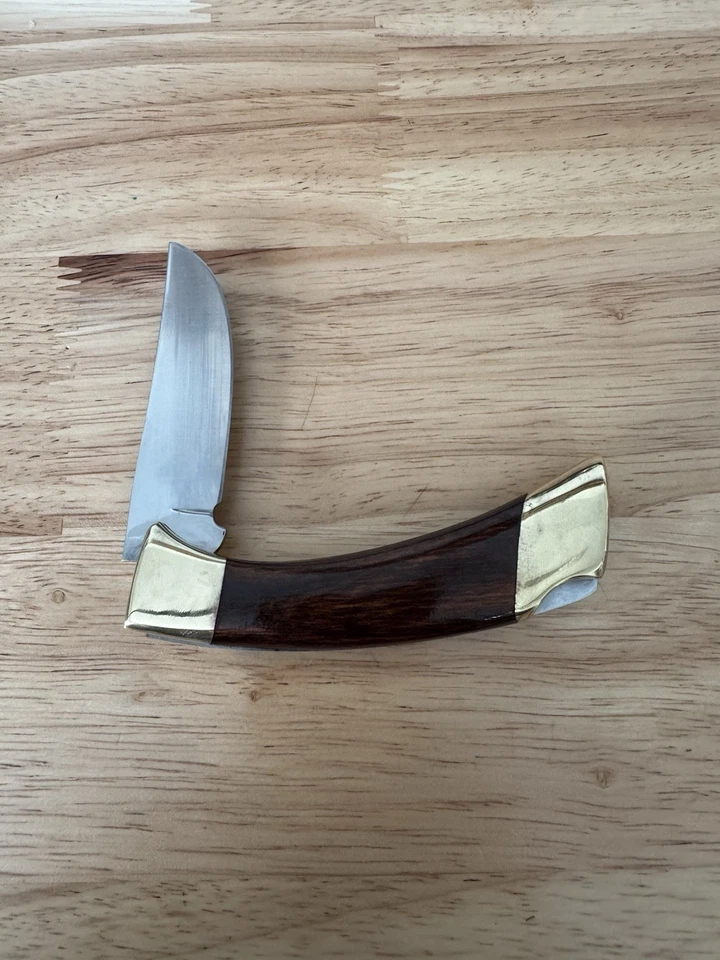 Vintage Browning USA, Hunter Lockback, 181F  W/ Basket Weave Leather Sheath - Image 3 of 4