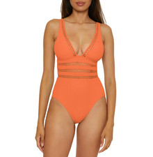 Becca Modern Edge Ribbed One-Piece Swimsuit M...