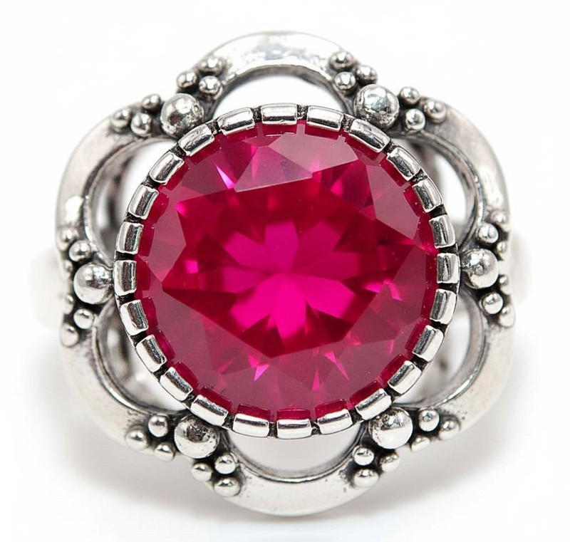 3CT Heat Treated Rubellite Tourmaline 925 Solid Sterling Silver Ring Sz 8 PC12-6
