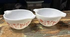 Two (2) Vintage Pyrex 441 Pink Gooseberry Cinderella Nesting Mixing Bowls