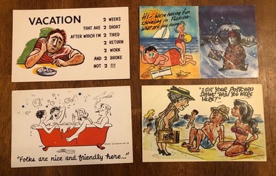 4 Humorous Postcard - Vacation Humor (WP18)