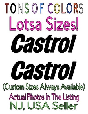 TWO Castrol Motor Oil Die Cut Vinyl Decals TONS Of Colors FREE Ship!