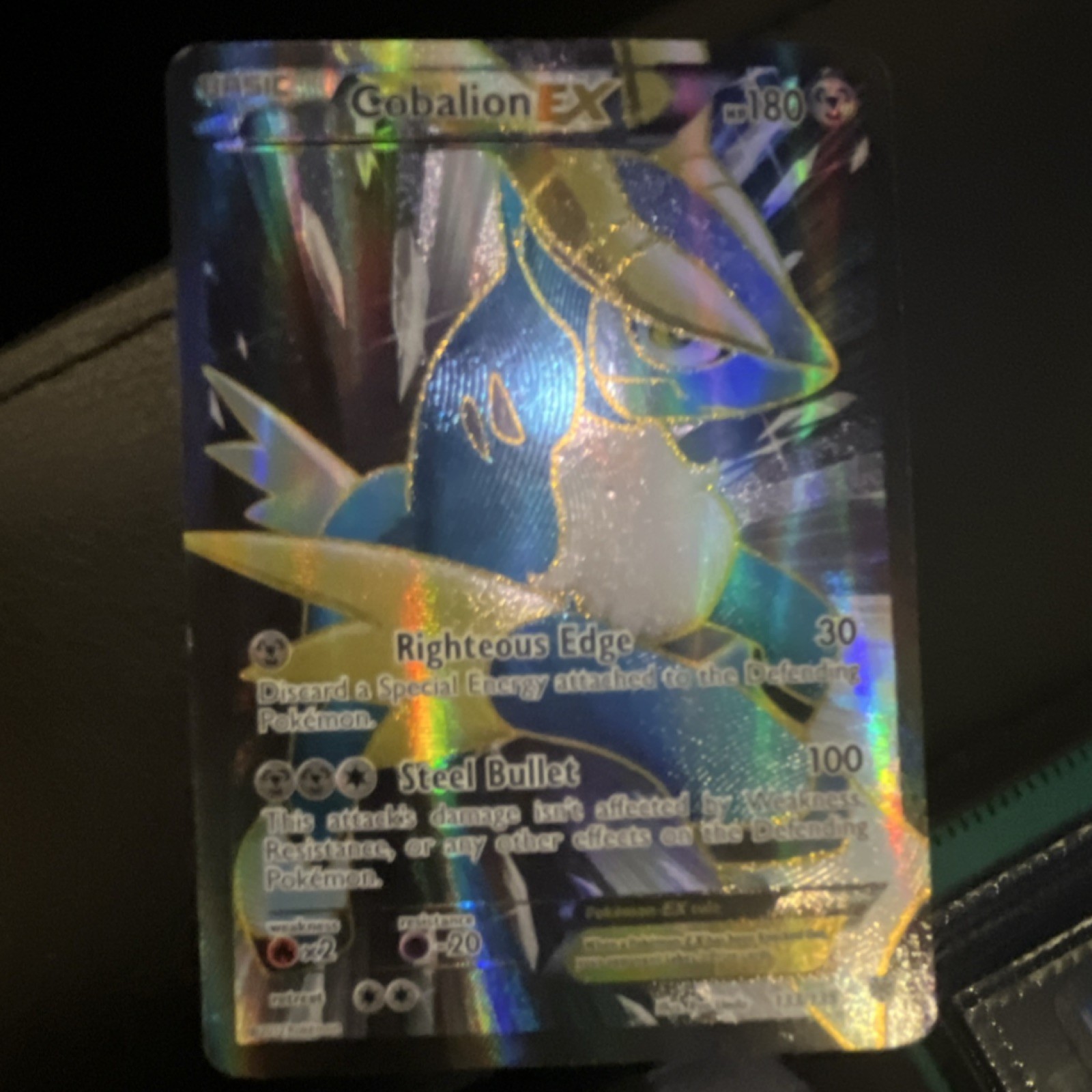 Pokémon Cobalion EX Full Art Ultra Rare Holo Plasma Storm 133/135 Steel 180 HP