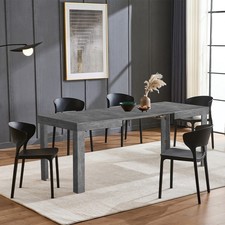 Tavolo da Pranzo Allungabile Fino 6 Posti 120-200cm Cemento Cucina Estensibile