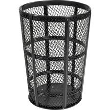 Global Industrial Outdoor Metal Trash Container Black 48 Gallon