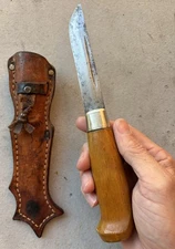 PUUKKO J MARTTIINI KNIFE ORNATE LEATHER SHEATH VINTAGE 1960’s MADE IN FINLAND