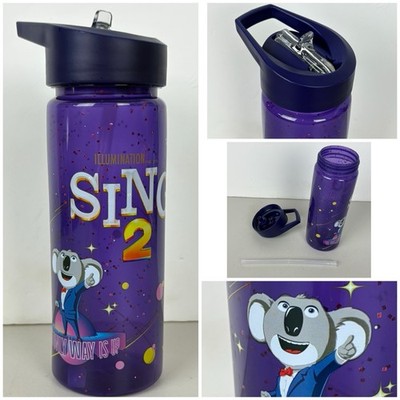 Sing 2 Movie Water Bottle Purple Kids Drink Bottle Illumination Buster Moon Rare