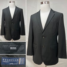Men's HUGO BOSS Black 100 Wool 2-Button 38R Single Vent Blazer Jacket The Jam75