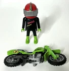 Vintage Playmobil Yakomoto Speed Motorcycle Racing Man Figure With Motorcycle