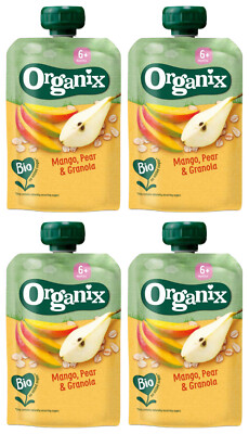 4 ORGANIX Bio Mango Pear & Granola Puree Dessert from 6 Months 100g 3.5oz