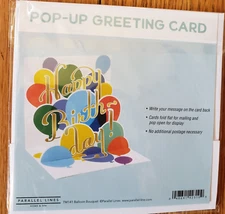 Parallel Lines 3D Pop Up Happy Birthday Greeting Card