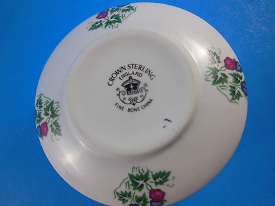 Crown Sterling Bone China Windsor Delphinium Dish Bowl England