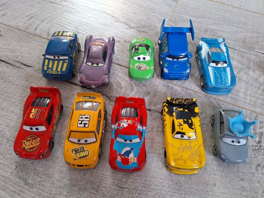 Disney Pixar Cars Diecast Lot Of 10 Diecast Cars