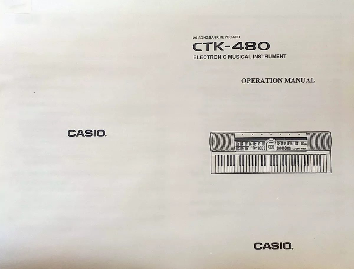 Casio CTK 480 Electronic Keyboard Users Owner s Manual Booklet