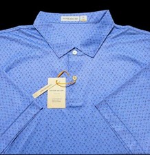 Peter Millar Crown Sport Featherweight Mens XL Golf Polo Shirt Iris Moon 115