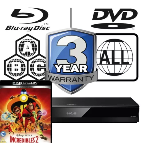 Panasonic Blu-ray Player DP-UB820 All Zone Code Free MultiRegion - Incredibles 2