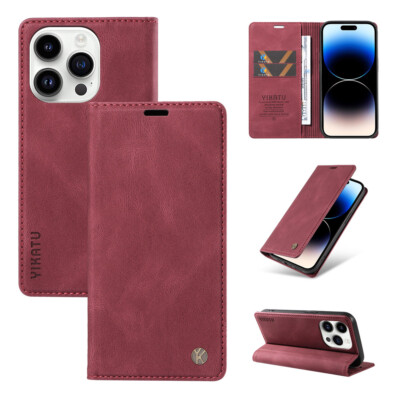 For iPhone 16 16e 15 14 13 12 Pro Max XS 8 7 Plus Case Leather Wallet Flip Cover