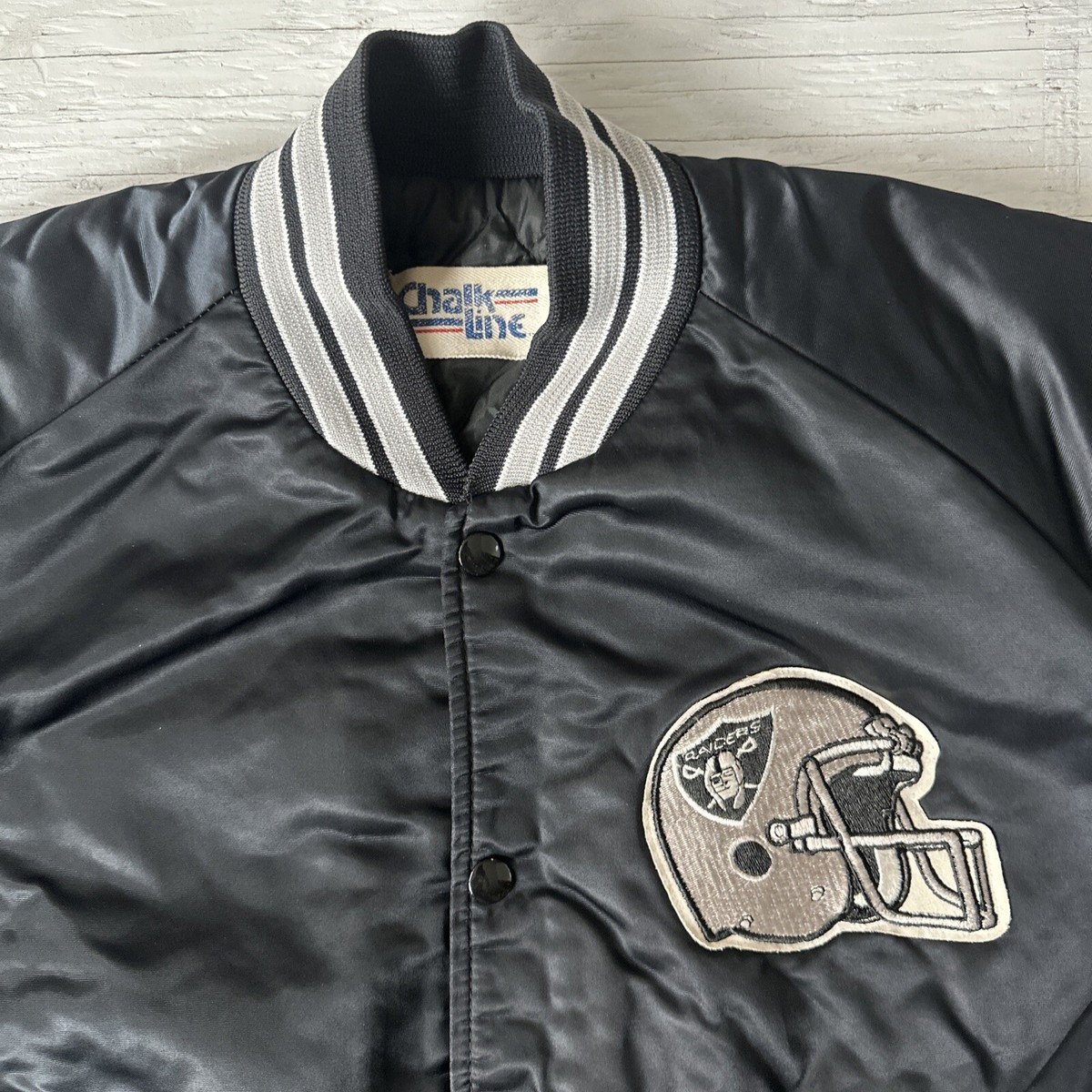 Vintage 90s NFL LA Oakland Vegas Raiders Satin Chalk Line