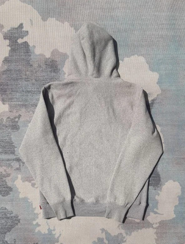 Felpa con cappuccio Supreme Cross Box logo grigio medio