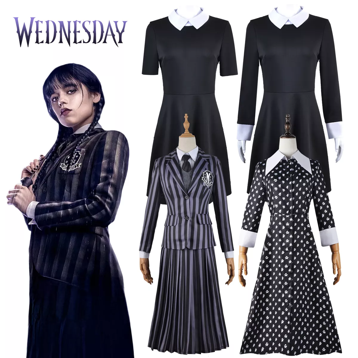 Wednesday Addams Family Costume Wednesday Addams Costume (S, M, L