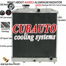 3-Core Aluminum Radiator For 1992-00 Honda Civic D15 D16 EK EG ; Integra DB DC