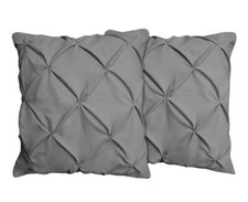 Pinch Pleated European Square Pillow Shams Set of 2 Pillowcase Euro Shams 26x...