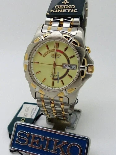 Seiko Kinetic SKJ024 Quartz 5M43-0A50 since 1998 Men's Watch Vintage NOS New