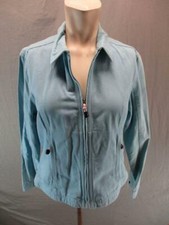 L.L. Bean Size S Womens Blue 100 Cotton Full Zip w/Pockets Track Jacket GR6408