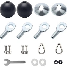 17Pcs Cable Attachments for Gym, Solid Rope Attachment for 5mm Fitness Pulley...