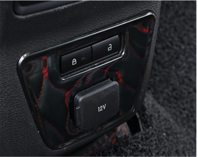 For Ford Escape 2013-2019 Black Steel Rear USB Cigarette Lighter Cover Trim  1pcs